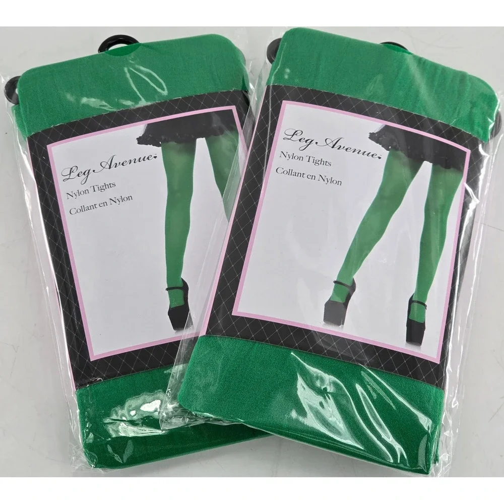 Leg Avenue Nylon Tights Womens One Size Green 70 Denier 7300 - New